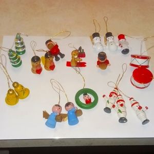 Vintage Wooden Christmas Ornaments